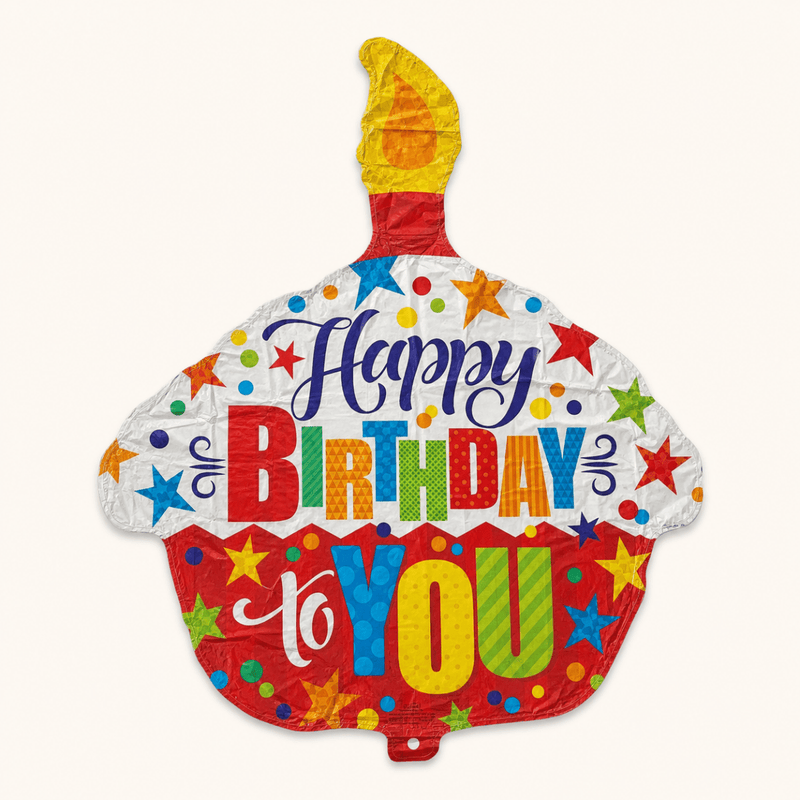 Happy Birthday To You Cupcake Folie Ballon - 46 cm - Ballonnenshop.nl