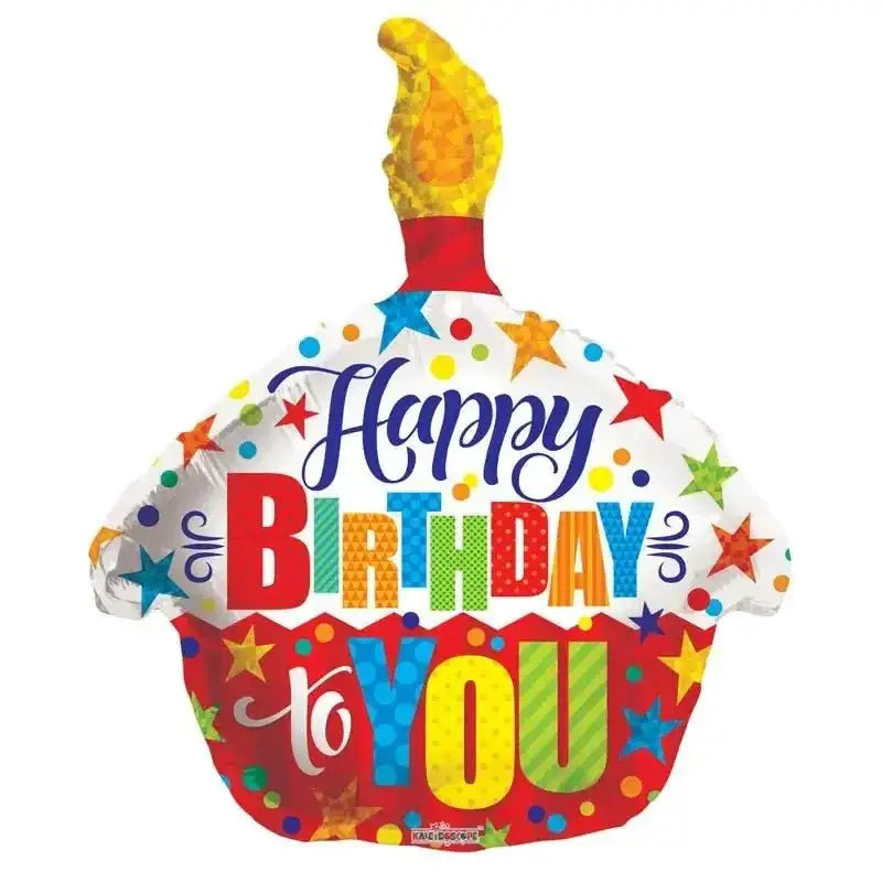 Happy Birthday To You Cupcake Helium Ballon - Gevuld Met Helium - 46 cm - Ballonnenshop.nl
