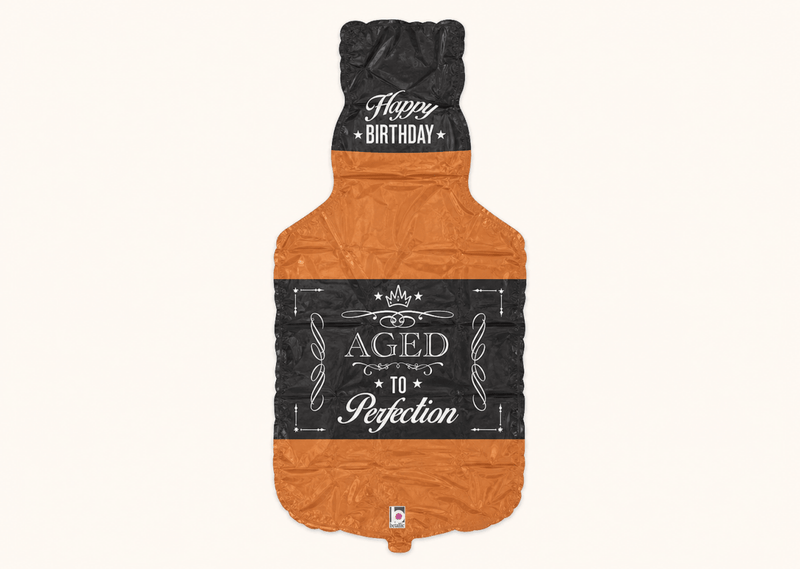 Happy Birthday Whiskey Fles - Folie Ballon - 86 cm - Ballonnenshop.nl