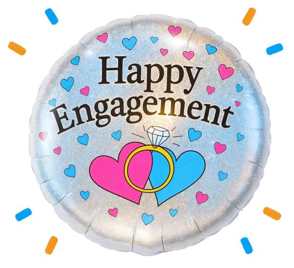 Happy Engagement Helium Ballon - Gevuld Met Helium - 45 cm - Ballonnenshop.nl