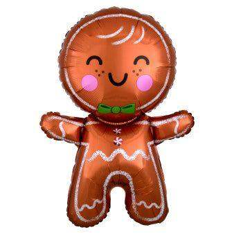 Happy Gingerbread Man Folie Ballon - kerst - 78 cm - Ballonnenshop.nl