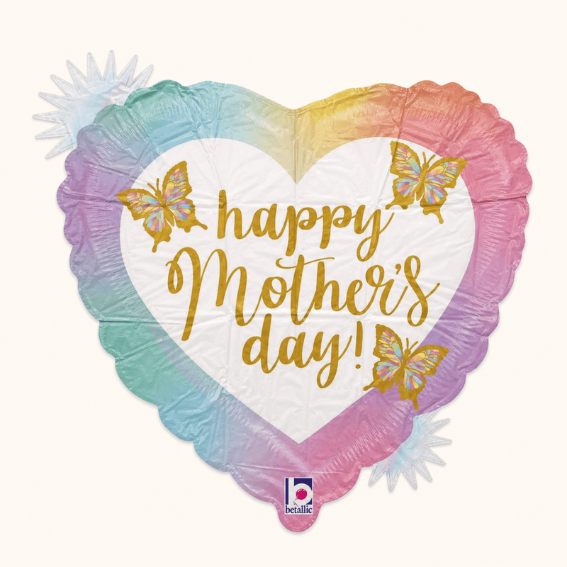 Happy Mother's Day Vlinders Folie Ballon - 46 cm - Ballonnenshop.nl