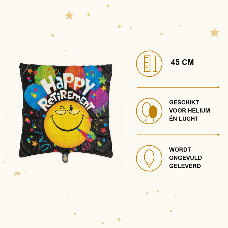 Happy Retirement Folie Ballon - 45 cm - Ballonnenshop.nl