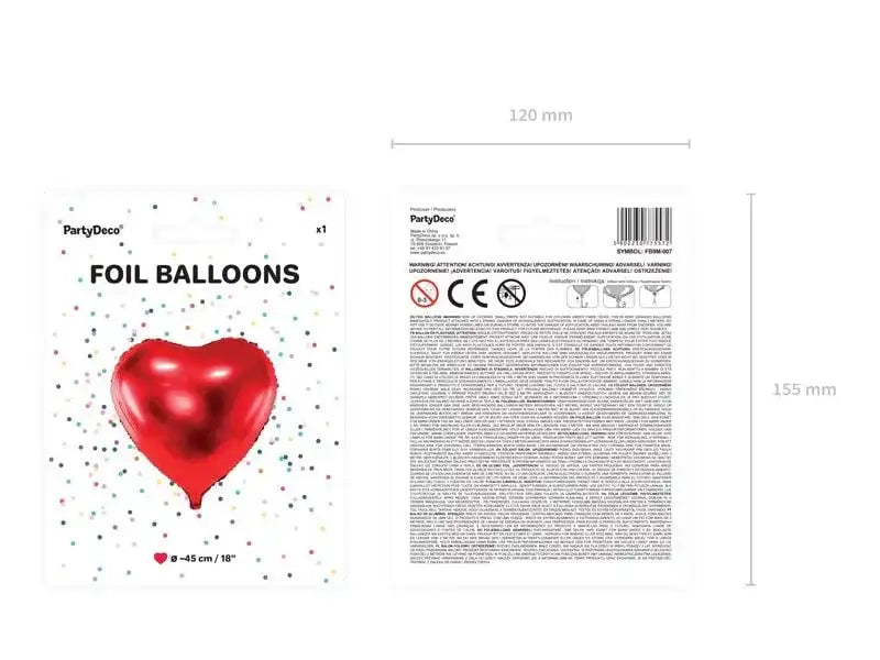 Hart Ballon Rood 45 cm - Ballonnenshop.nl