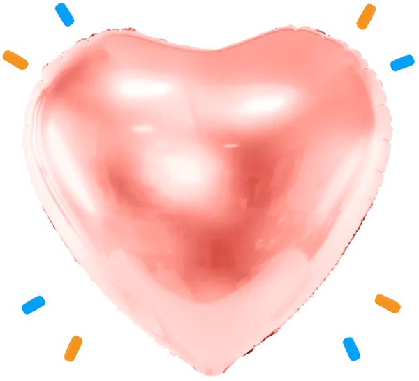 Hart Ballon Rose Goud - Gevuld Met Helium - 61 cm - Ballonnenshop.nl