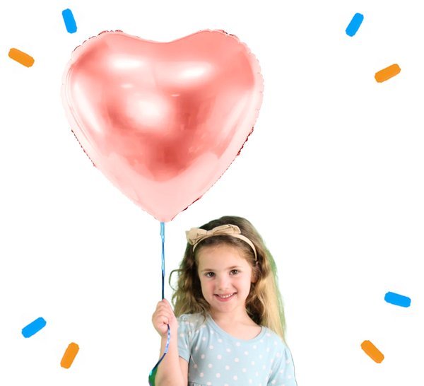 Hart Ballon Rose Goud - Gevuld Met Helium - 61 cm - Ballonnenshop.nl