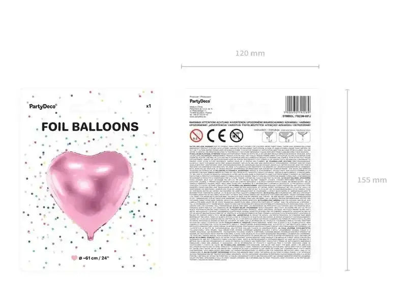 Hart Ballon Roze 61 cm - Ballonnenshop.nl