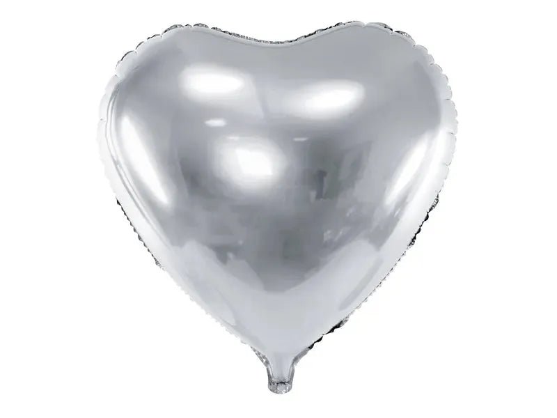 Hart Ballon Zilver 61 cm - Ballonnenshop.nl