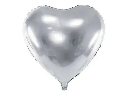 Hart Ballon Zilver - Gevuld Met Helium - 46 cm - Ballonnenshop.nl