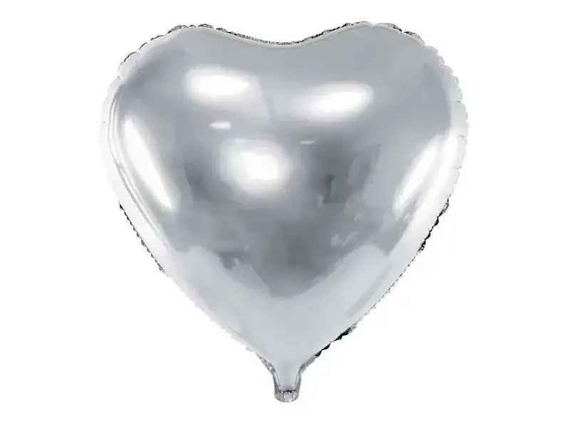 Hart Ballon Zilver - Gevuld Met Helium - 61 cm - Ballonnenshop.nl