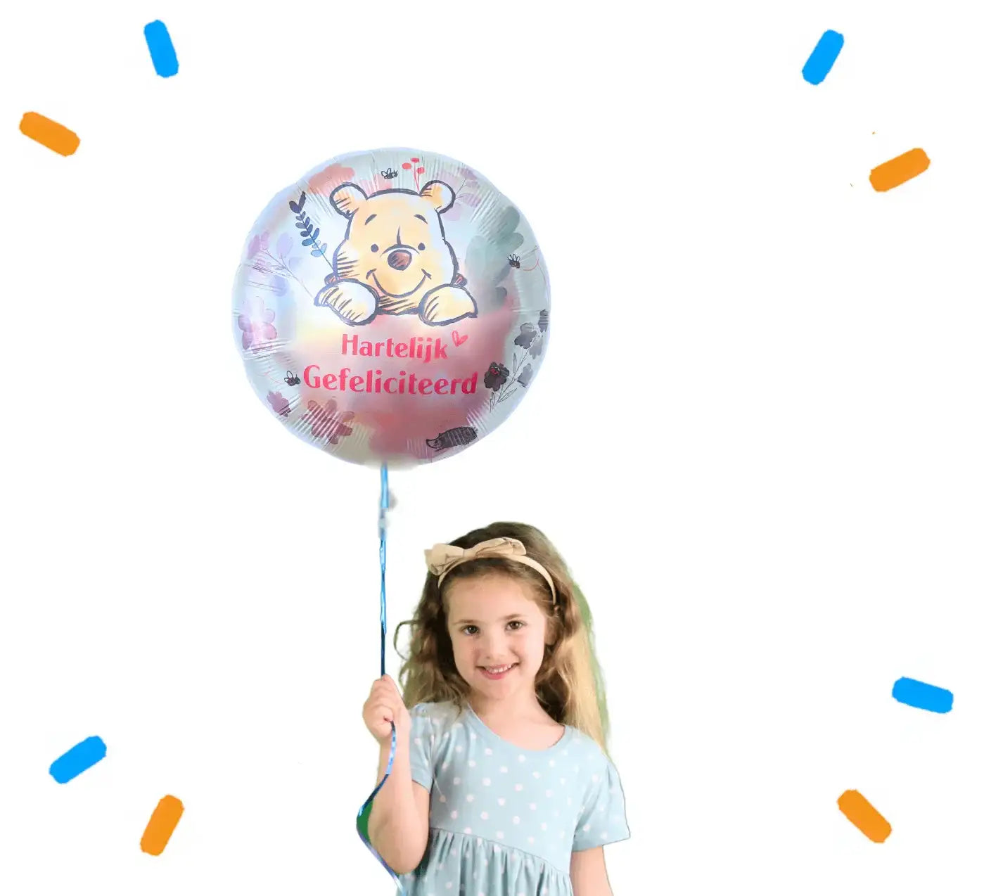 Hartelijk Gefeliciteerd Winnie The Pooh Helium Ballon - Gevuld Met Helium - 46 cm - Ballonnenshop.nl