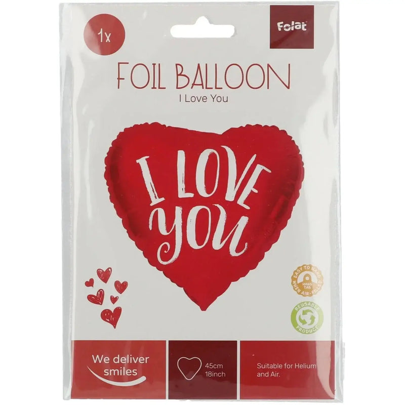 Hartjes Ballon - I Love You - 45 cm - Ballonnenshop.nl