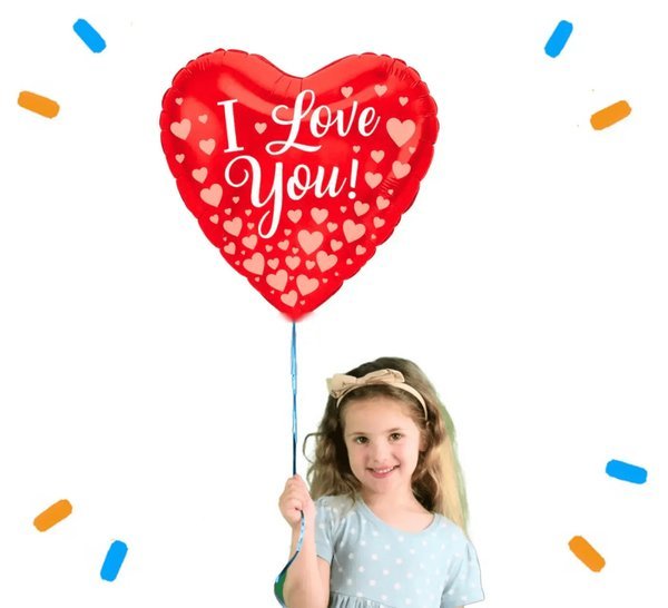 Hartjes Ballon I Love You - Gevuld Met Helium - 43 cm - Ballonnenshop.nl