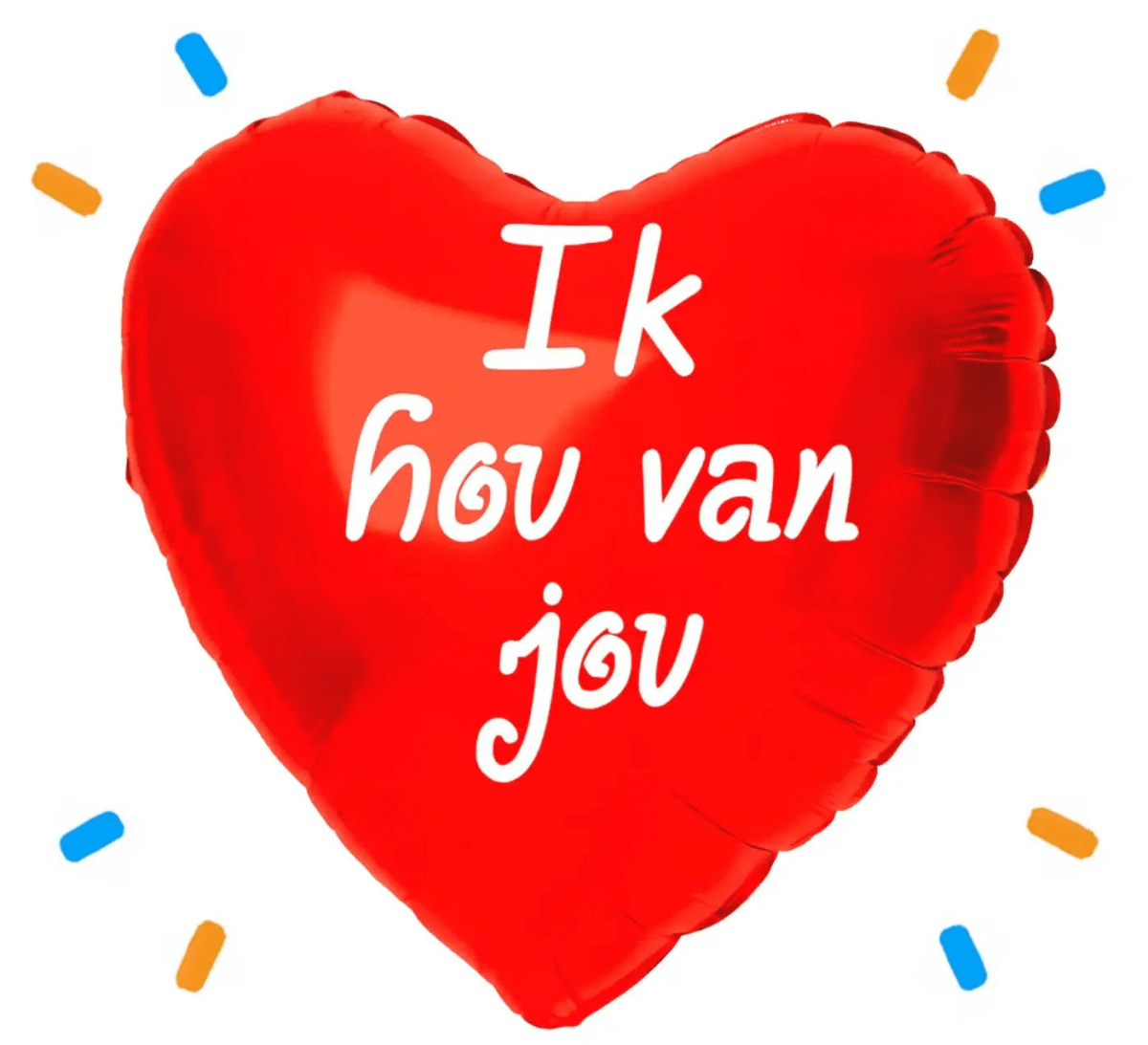 Hartjes Ballon Ik Hou Van Jou - Gevuld Met Helium - 46 cm - Ballonnenshop.nl