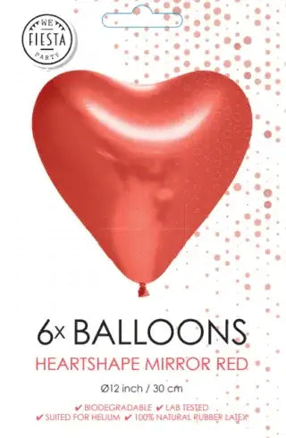 Hartjes Ballonnen - Rood - 6 stuks - 30 cm - Ballonnenshop.nl