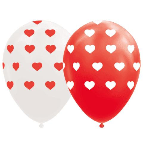 Hartjes Ballonnen Rood Wit - 8 stuks - 30 cm - Ballonnenshop.nl