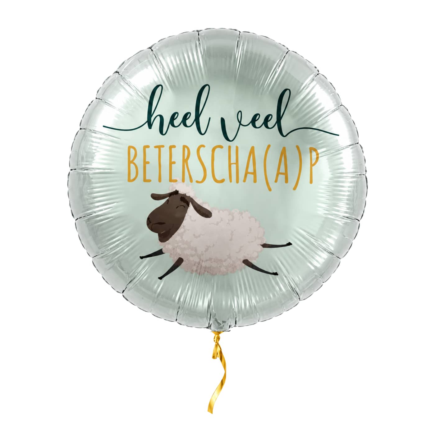Heel Veel Beterscha(a)p Ballon – met helium gevuld, met gouden lint