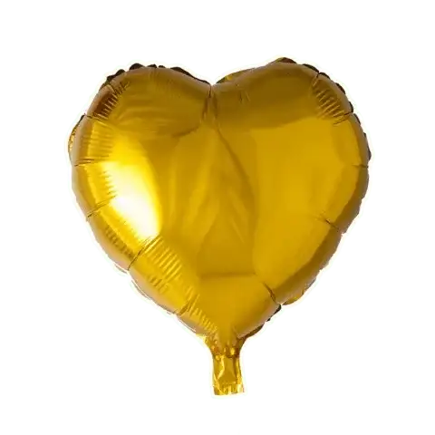 Helium Ballon Hart Goud - Gevuld Met Helium - 45 cm - Ballonnenshop.nl