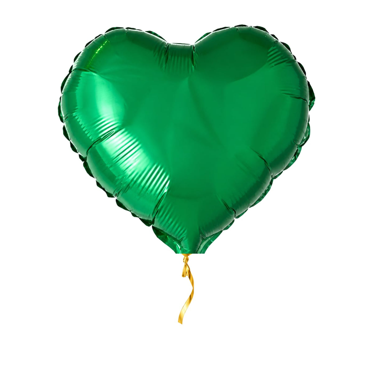 Helium Ballon Hart Groen – met helium gevuld, met gouden lint