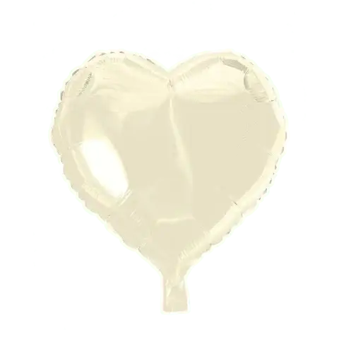 Helium Ballon Hart Ivory - Gevuld Met Helium - 45 cm - Ballonnenshop.nl