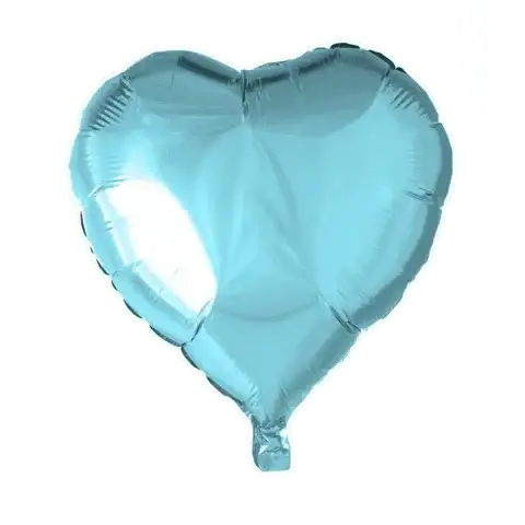 Helium Ballon Hart Licht Blauw - Gevuld Met Helium - 45 cm - Ballonnenshop.nl