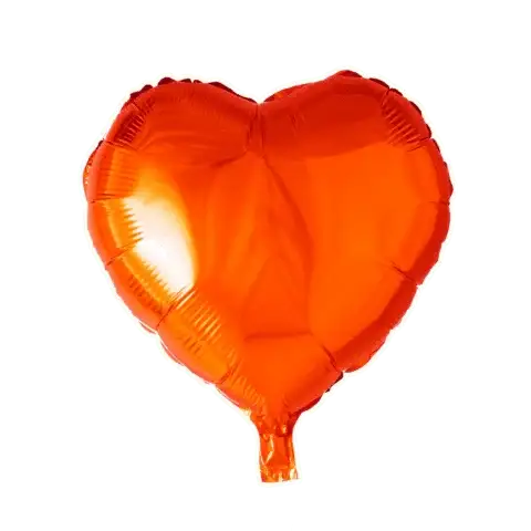 Helium Ballon Hart Oranje - Gevuld Met Helium - 45 cm - Ballonnenshop.nl