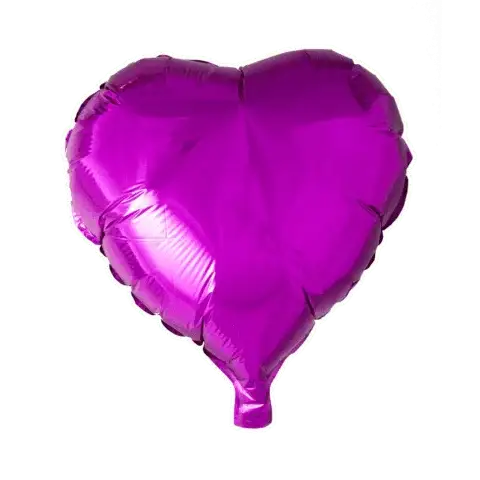 Helium Ballon Hart Paars - Gevuld Met Helium - 45 cm - Ballonnenshop.nl