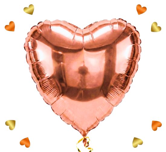 Helium Ballon Hart Rose Goud - Gevuld Met Helium - 45 cm - Ballonnenshop.nl