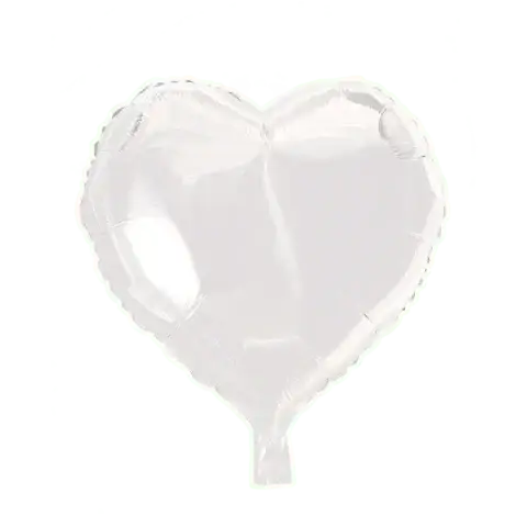 Helium Ballon Hart Wit - Gevuld Met Helium - 45 cm - Ballonnenshop.nl