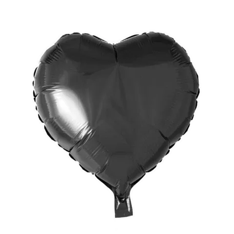 Helium Ballon Hart - Zwart - 46 cm - Ballonnenshop.nl