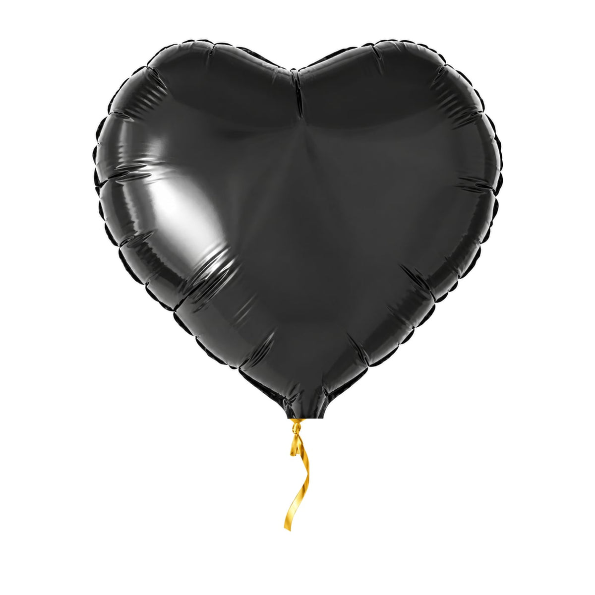 Helium Ballon Hart Zwart – met helium gevuld, met gouden lint