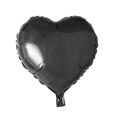 Helium Ballon Hart Zwart - Gevuld Met Helium - 45 cm - Ballonnenshop.nl