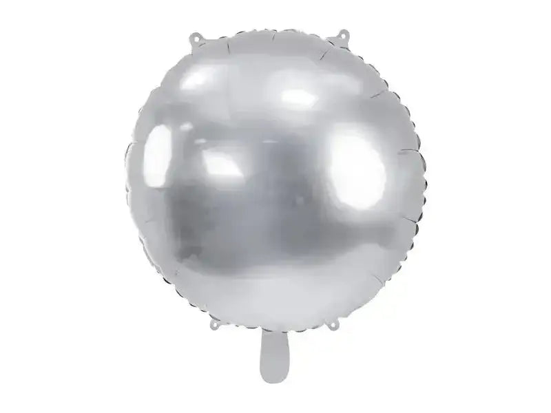 Helium Ballon Rond Zilver - Gevuld Met Helium - 45 cm - Ballonnenshop.nl