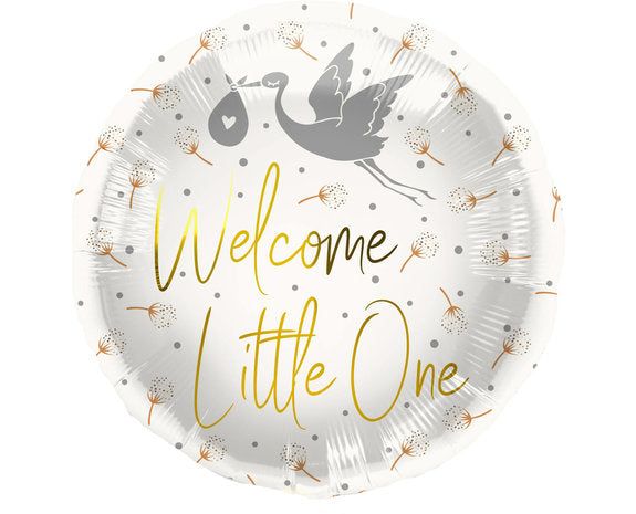 Helium Ballon Welcome Little One - Gevuld Met Helium - 45 cm - Ballonnenshop.nl
