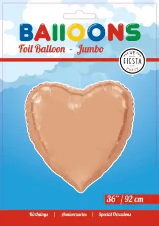 Helium Hart Ballon - Rose Goud - 91 cm - Ballonnenshop.nl