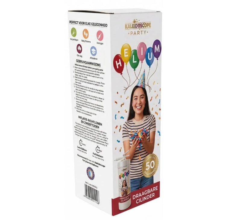 Helium Tank voor 50 ballonnen | Met 25 Chroom Gouden Ballonnen 30 cm, Ballonnenboost & Lint - Ballonnenshop.nl