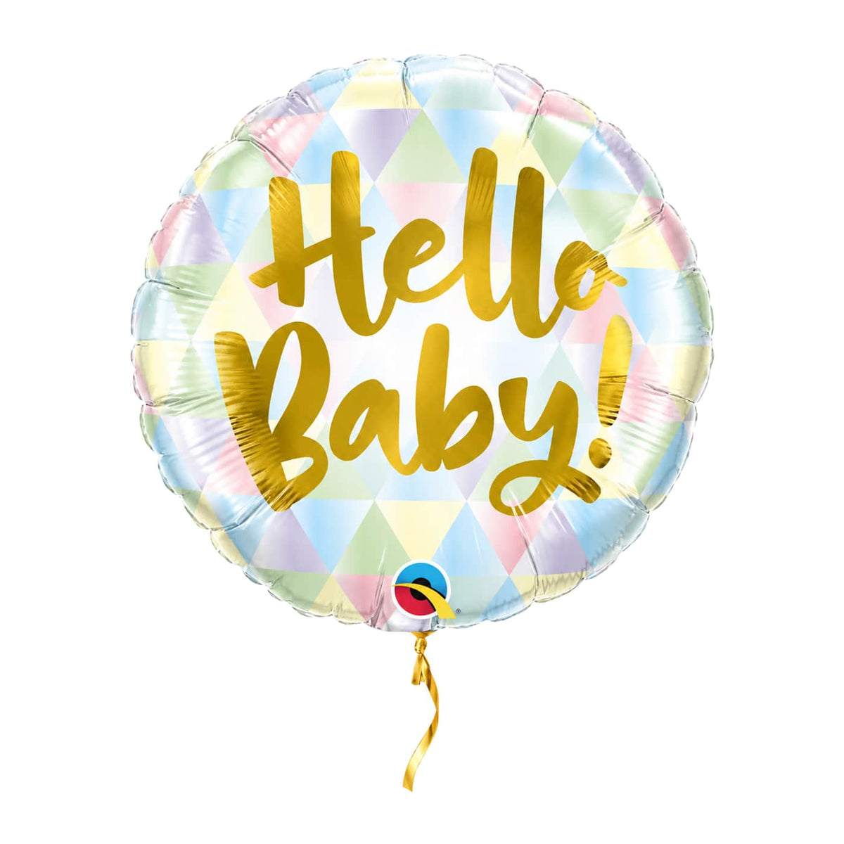Hello Baby Helium Ballon – met helium gevuld, met gouden lint