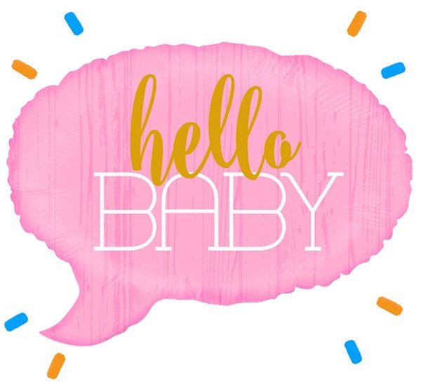 Hello Baby Roze Helium Ballon - Gevuld Met Helium - 60 cm - Ballonnenshop.nl