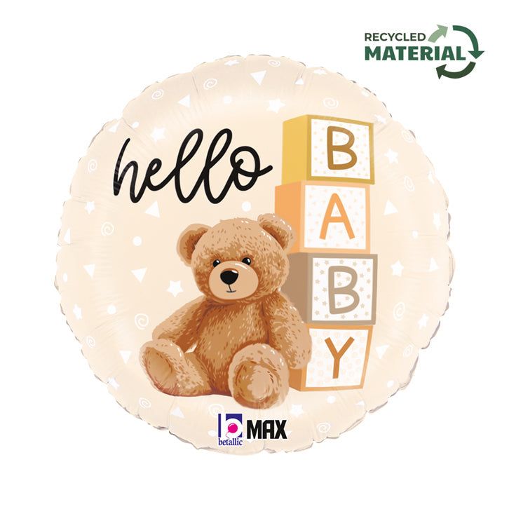 Hello Baby Teddy Bear Folie Ballon - 46 cm - Ballonnenshop.nl