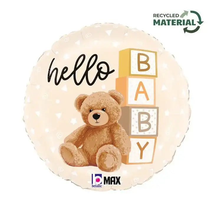 Hello Baby Teddy Bear Folie Ballon - 46 cm - Ballonnenshop.nl