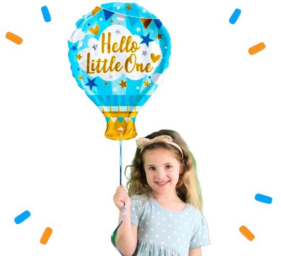 Hello Little One Luchtballon Helium Ballon Blauw - Gevuld Met Helium - 46 cm - Ballonnenshop.nl