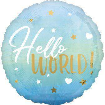 Hello World Helium Ballon - Gevuld Met Helium - 45 cm - Ballonnenshop.nl