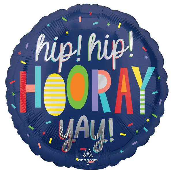 Hip Hip Hooray Helium Ballon - Gevuld Met Helium - 46 cm - Ballonnenshop.nl