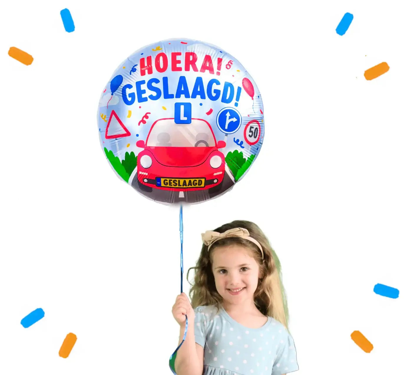 Hoera! Auto Rijbewijs Geslaagd Helium Ballon - Gevuld Met Helium - 46 cm - Ballonnenshop.nl