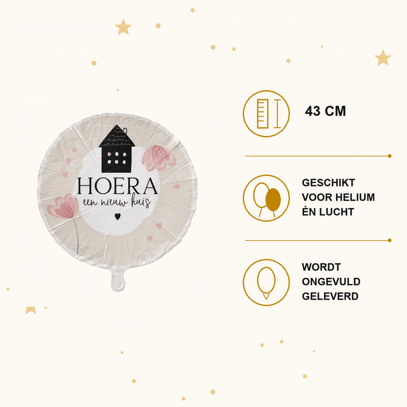 Hoera Een Nieuw Huis Folie Ballon - 43 cm - Ballonnenshop.nl