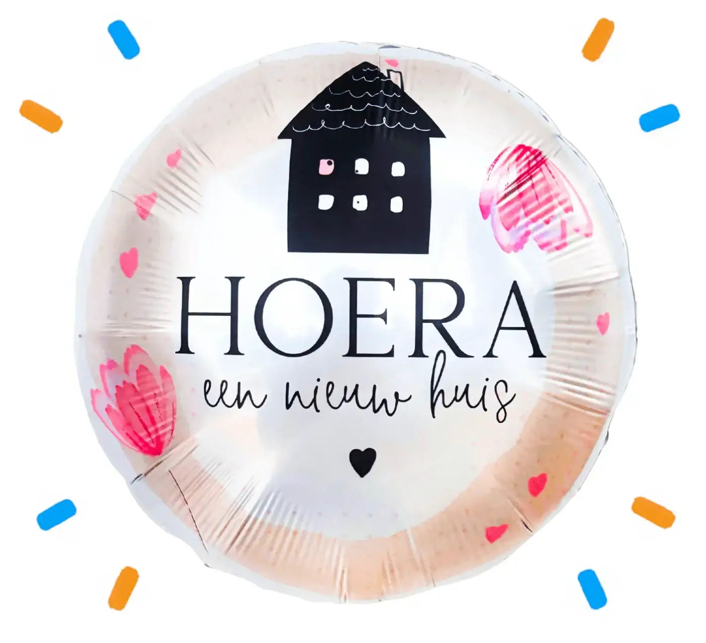 Hoera Een Nieuw Huis Helium Ballon - Gevuld Met Helium - 46 cm - Ballonnenshop.nl