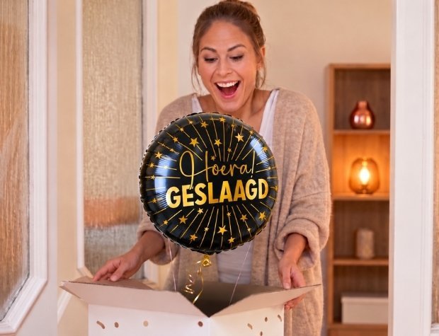 Hoera Geslaagd Luxe Ballon - Gevuld Met Helium - 46 cm - Ballonnenshop.nl
