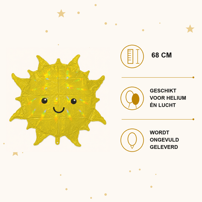 Holografische Zon Folie Ballon - 68 cm - Ballonnenshop.nl
