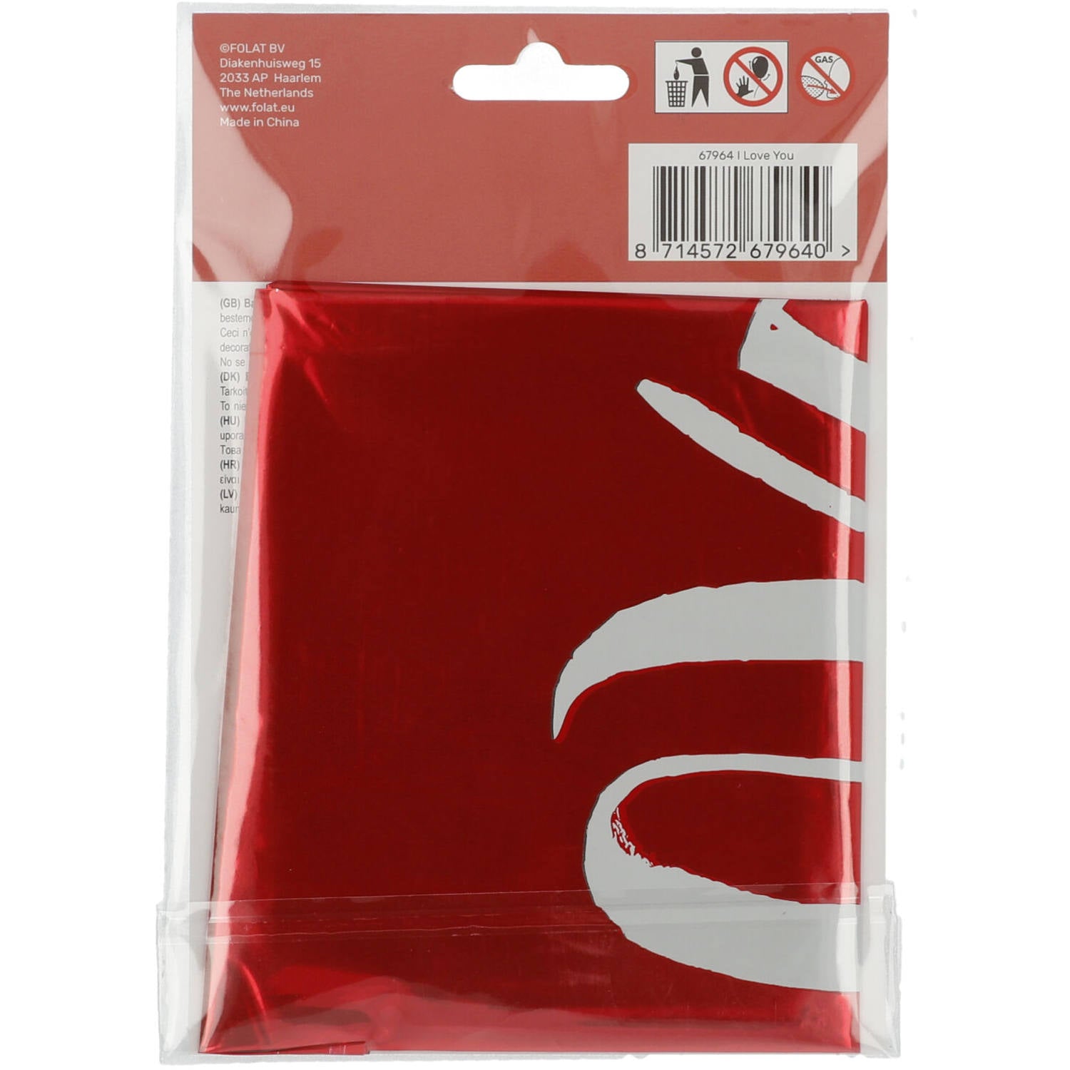Hartjes Ballon - I Love You - 45 cm