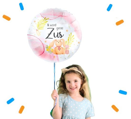 Ik Word Grote Zus Konijn Helium Ballon - Gevuld Met Helium - 46 cm - Ballonnenshop.nl